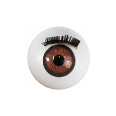 Глаза с ресничками круглые 14мм (коричневый) 100 шт АЙРИС пресс