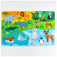 Коврик-пазл Крошка Я "Африка и Север", 60*90 см, 56 деталей (5302628)