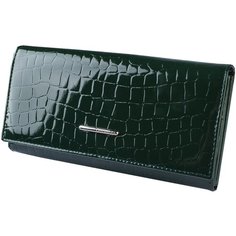 Портмоне с рамочным замком XL Dimanche "Nice" зеленый крокодил 24095, натуральная кожа