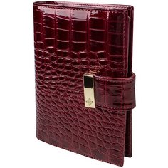 Портмоне, права, паспорт Dimanche "Вишневый крокодил" 43056, натуральная кожа