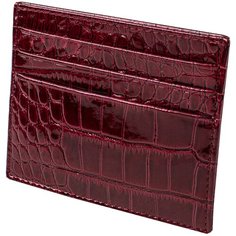 Визитница Dimanche "Вишневый крокодил" 93056, натуральная кожа