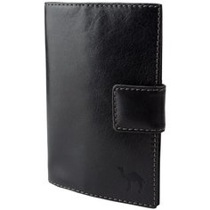 Обложка с хлястиком Dimanche "Camel" черный 344/K, натуральная кожа