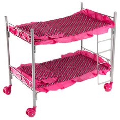 Двухъярусная кроватка для кукол 8887B Buggy Boom Loona, темно-розовый с узором