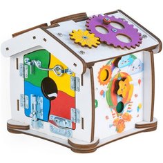 Бизиборд Домик развивающий Семицветик. Размер Кроха 20х20х20 см Evo Toys