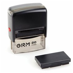 Штамп самонаборный 6-строчный, оттиск 59х23 мм синий, без рамки, GRM 40, КАССА В КОМПЛЕКТЕ, 116000045