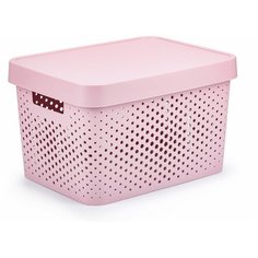 Коробка INFINITY перфорированная с крышкой 17л розовая Curver