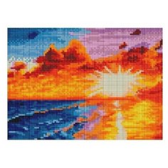 Алмазная мозаика на подрамнике 20*25 см Белоснежка 593-ST-S Золотой закат