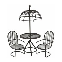 KB4245/S3 Набор метал. стол с зонтиком с 2-мя стульями,корич. Астра (3шт/упак) Astra & Craft