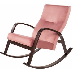Кресло-качалка Ирса ткань пудровый, каркас венге структура Мебелик