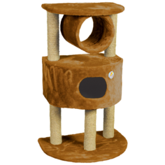 Домик для кошки, одн.мех, полукр.на 3-х когтет.Зооник(630х440х1000) коричневый