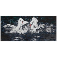 Наборы - кристальная (алмазная) мозаика "ФРЕЯ" ALVR-22 012 Кристальная мозаика (алмазная вышивка) "Белые лебеди" 24.5 х 53 см