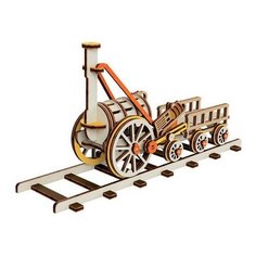 Rezark Пазл 3D фанера Первый паровоз 11x22x7 см (MW-3014)