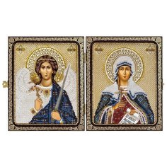 Нова слобода Вышивка бисером Св. Мц. Татьяна (Татиана) Римская и Ангел Хранитель 9.5x12 см (СЕ7206) Nova Sloboda
