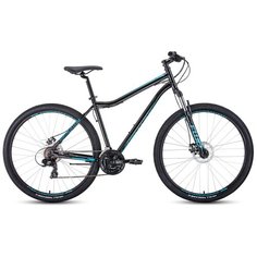 Велосипед FORWARD SPORTING 29 2.2 disc (29" 21 ск. рост 21") 2020-2021, черный/бирюзовый, RBKW1M19G021