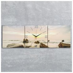 Часы настенные Сюжет серия: Море, модульные "Закат на море", 35*110 см
