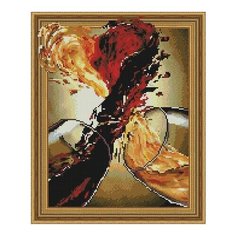 Алмазная мозаика Красное и белое, картина стразами PaintBoy 40x50 см.