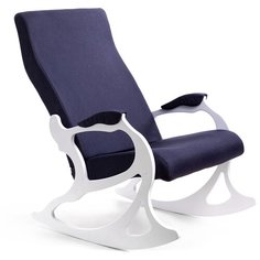 Кресло-качалка Мебелик Санторини размер: 64х84 см, обивка: ткань, цвет: деним/белый