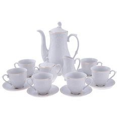 Кофейный сервиз Cmielow Rococo (Золотая Линия), 6 персон, 15 предм.