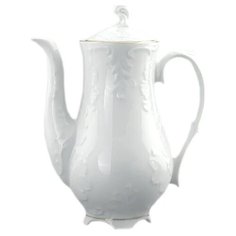 Кофейник Cmielow Rococo Две линии золото (1.2 л) белый