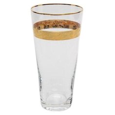 Ваза для цветов 25 см Crystalex CZ s.r.o. "Золотая лента" / 029688