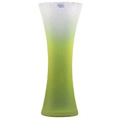 Ваза для цветов 34 см бело-зеленая Crystalex CZ s.r.o. "Кракле" / 111373