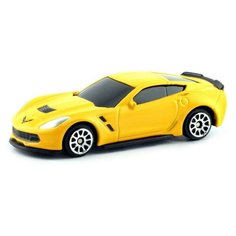 Машинка металлическая Uni-Fortune RMZ City 1:64 Chevrolet Corvette, без механизмов, цвет желтый матовый, 9 x 4.2 x 4 см