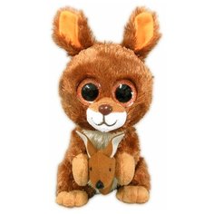 Кенгуру с детенышем, коричневый,15 см игрушка мягкая A Btoys