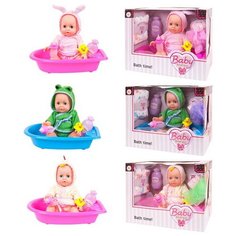 Кукла ABtoys Baby boutique Пупс 25 см, ПВХ, пьет и писает, в ассортименте 3 вида (розовая и голубая)
