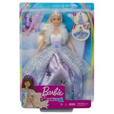 Кукла Mattel Barbie Снежная принцесса с раскрывающимся платьем