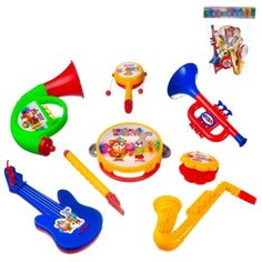 Набор музыкальных инструментов "Веселый оркестр" для малышей (8 предметов) в пакете с хедером 25х18х7см A Btoys