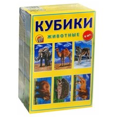 Кубики пластиковые 6 шт. Животные Рыжий кот