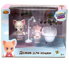 Игровой набор ABtoys Уютный дом Домик для кошки малый. Ванная комната