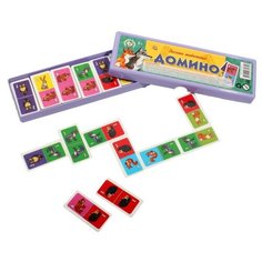 Игра настольная. Домино пластиковое в пластиковом футляре "лесные ЖИВОТНЫЕ" Рыжий кот