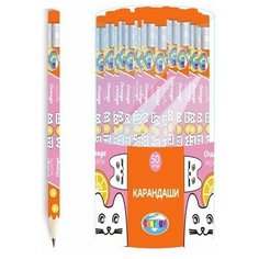 Карандаш CENTRUM "Orange cat" чернографитный НВ деревянный с ластиком, заточенный
