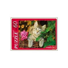 Пазлы Рыжий Кот 60 элементов. КОТ В корзине