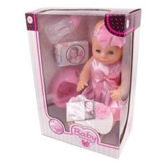 Кукла Baby boutique Пупс 40см, пьет и писает, в ассортименте 2 вида, в наборе с аксессуарами Junfa Toys