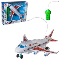 Самолет пассажирский, с двух канальным пультом управления, со световыми эффектами, 2 вида, в коробке, 22,5х18,5х9,5см A Btoys