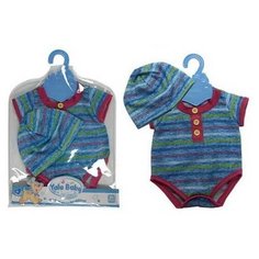 Одежда для куклы 45 см: боди и шапочка, (синий) Junfa Toys