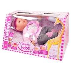 Кукла DIMIAN Bambina Bebe Пупс 40 см, с живой мимикой, со звуковыми эффектами