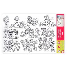 Коврик-раскраска большой "Цифры" размер 68х48 см ЯиГрушка