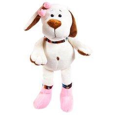 Мягкая игрушка Собака с розовым бантом, 17см A Btoys