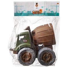 Машинка ABtoys Спецтехника Городские службы Бетономешалка со съемным кузовом , зелено-коричневая, 27х18,1х24,6
