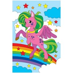 Набор для творчества Рыжий кот Холст с красками по номерам Единорог и радуга 20*30см