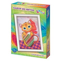 Набор для творчества. Плетение нитками по гвоздикам Сладкий котик Десятое королевство