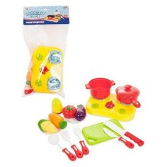 Набор посуды и продуктов для резки на липучке "Помогаю Маме", 2 вида в коллекции, 22 предмета A Btoys