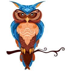 Набор для творчества Рыжий кот Холст с красками по номерам Сова на ветви 22*30см