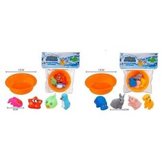 Набор для ванной Abtoys Веселое купание 4 предмета и ванночка, 2 вида, в пакете