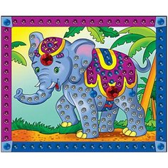 Мозаика из пайеток. А4. Слонёнок Рыжий кот