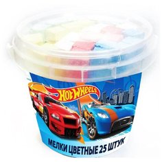 Мелки цветные для письма и рисования "Hot Weels", 25 шт. в ведре Centrum