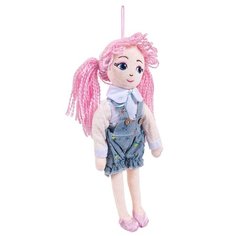 Кукла ABtoys Мягкое сердце, с розовыми волосами в шортах, мягконабивная, 35 см